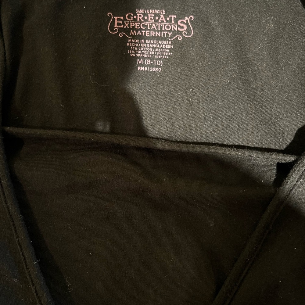 Great Expectations, Medium nursing/maternity black long-sleeve shirt.
